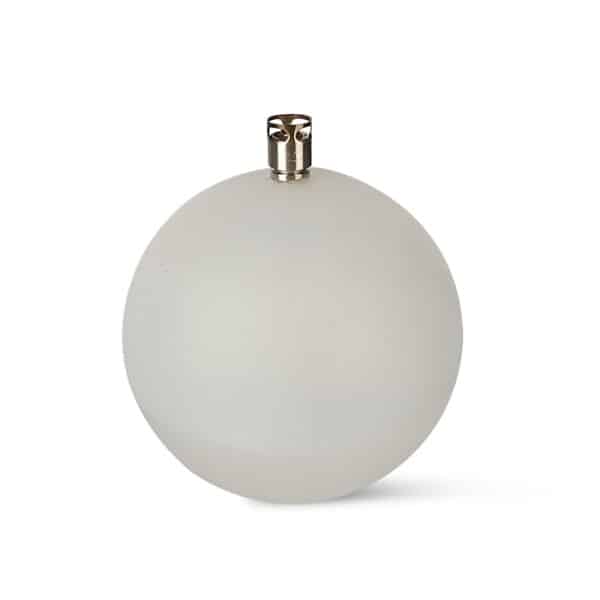 Lampe à huile sphérique en verre dépoli givré avec un brûleur en chrome moderne.