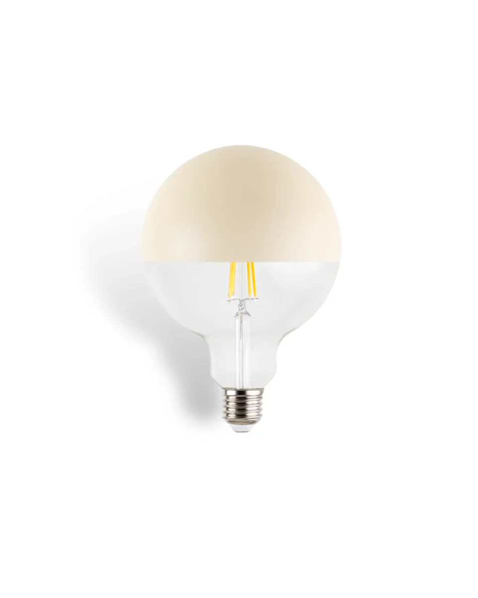 Ampoule LED Maria crème globe G125 partiellement colorée, culot E27, 7W dimmable
