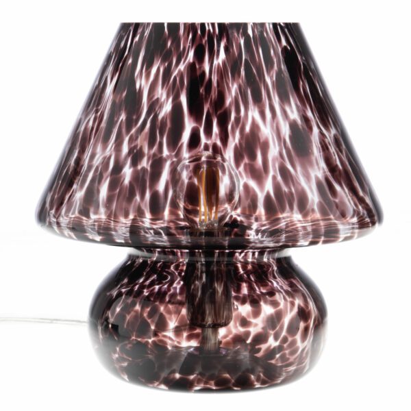 Lampe en verre transparent et violet