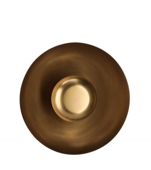 Applique Sum Doré ronde en métal doré brillant finition artisanale