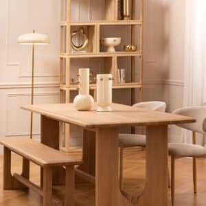 Lampadaire GABIN crème et laiton design contemporain minimaliste