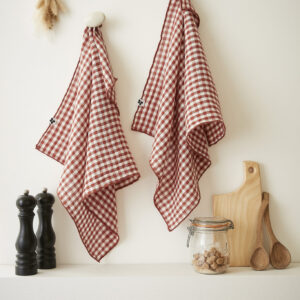 serviettes vickie terracotta en gaze de coton