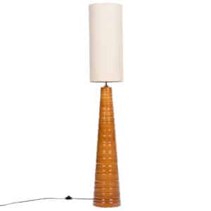Lampadaire TOM, base en céramique et abat-jour en tissu