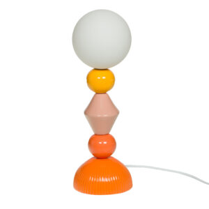 Lampe ADELA en porcelaine jaune, rose, orange