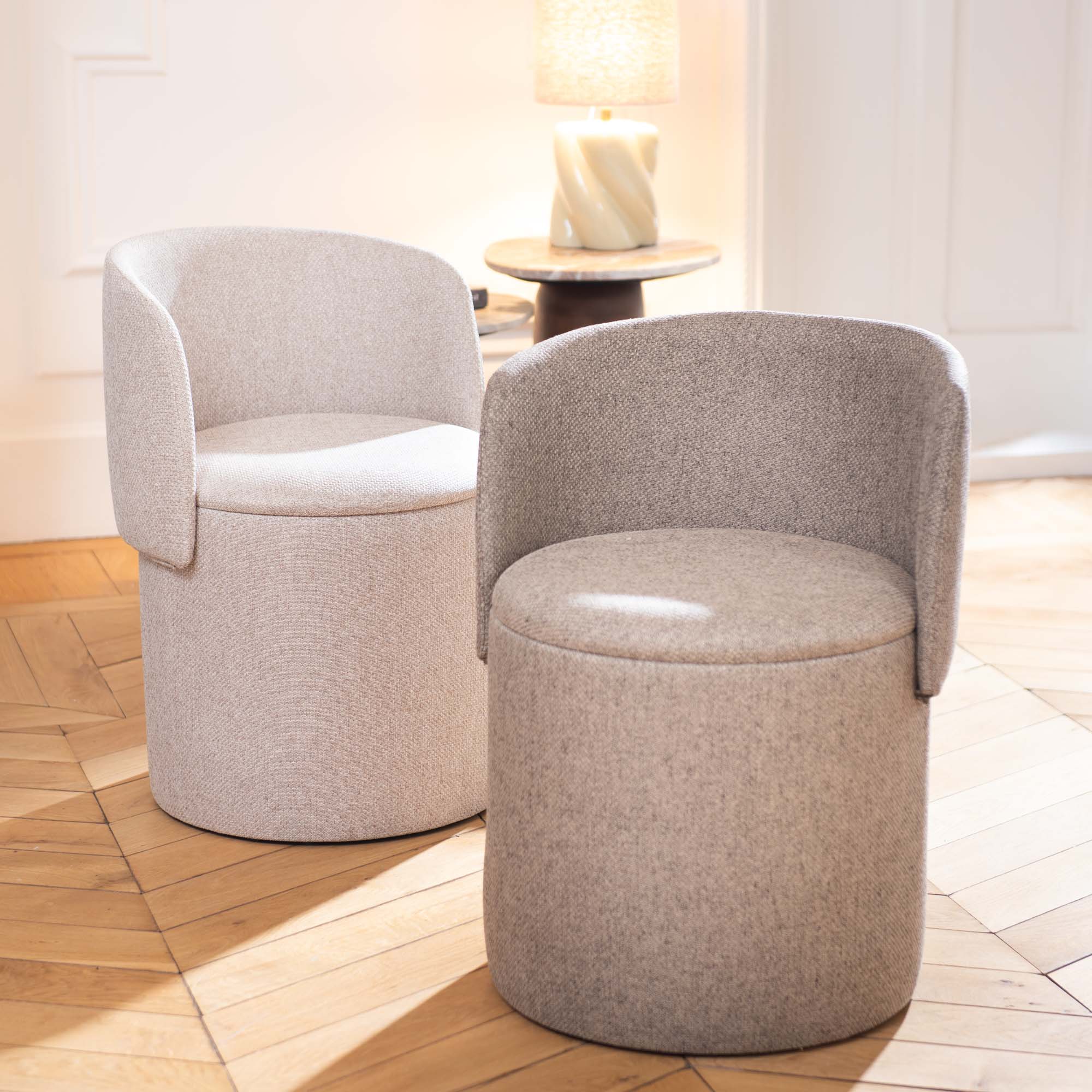 Fauteuil Pouf ECLIPSE Café – Siège Enveloppant et Design Arrondi – Image 2