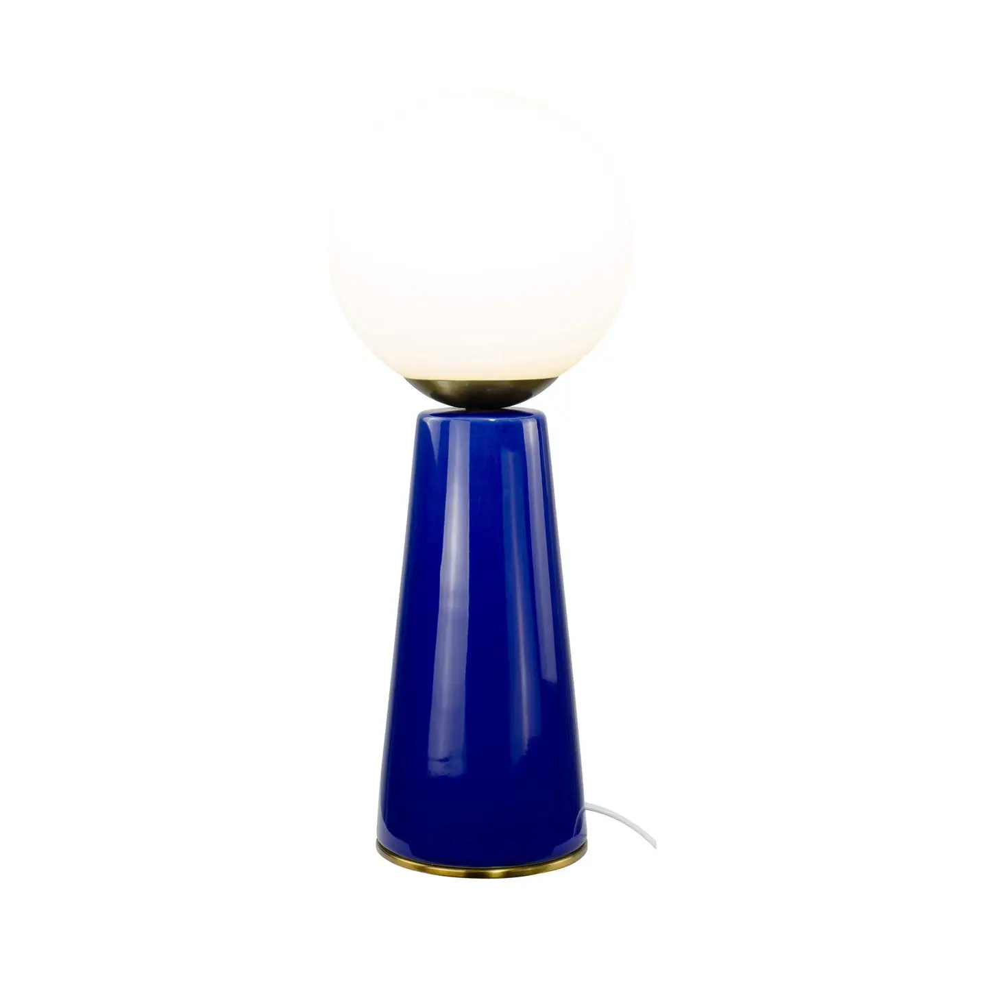 Lampe COLYNE Bleu – Pied Conique en Céramique et Globe Opalin – Image 2