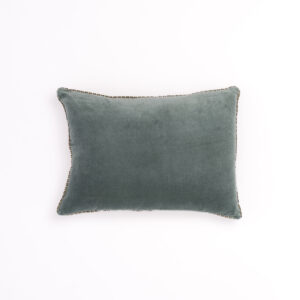 Coussin Namaste céladon velours et coton