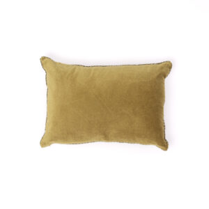 Coussin Namaste curry velours et coton