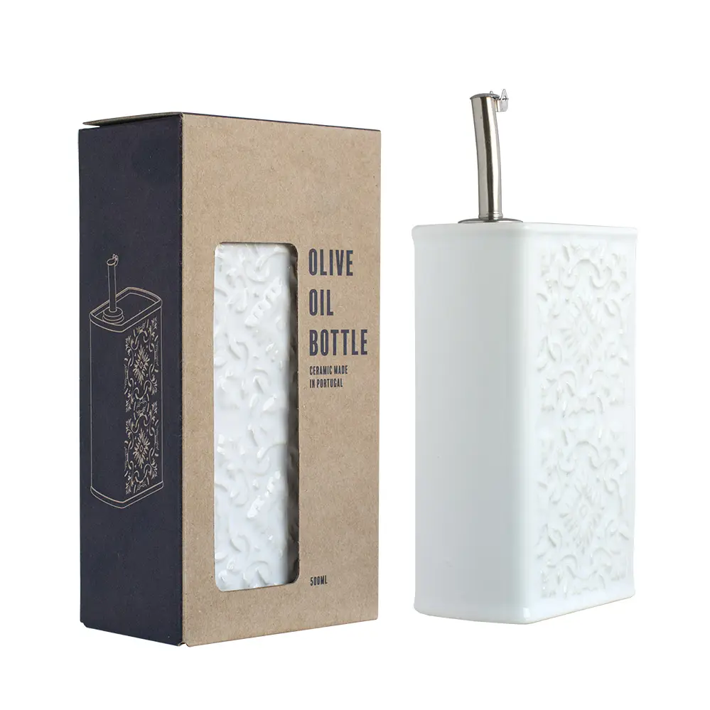 Huilier AZULEJO blanc | Flacon en Céramique Artisanale 500ml – Image 3
