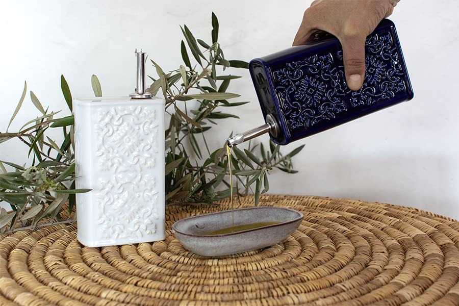 Huilier AZULEJO blanc | Flacon en Céramique Artisanale 500ml – Image 2