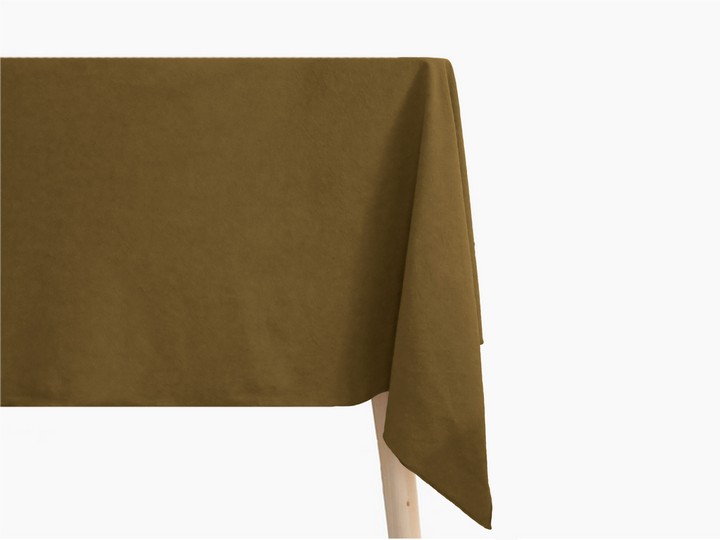 Nappe HONO Foin posée sur une table, sur fond blanc