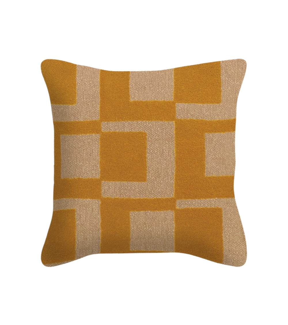 Coussin Grannova moutarde & nude