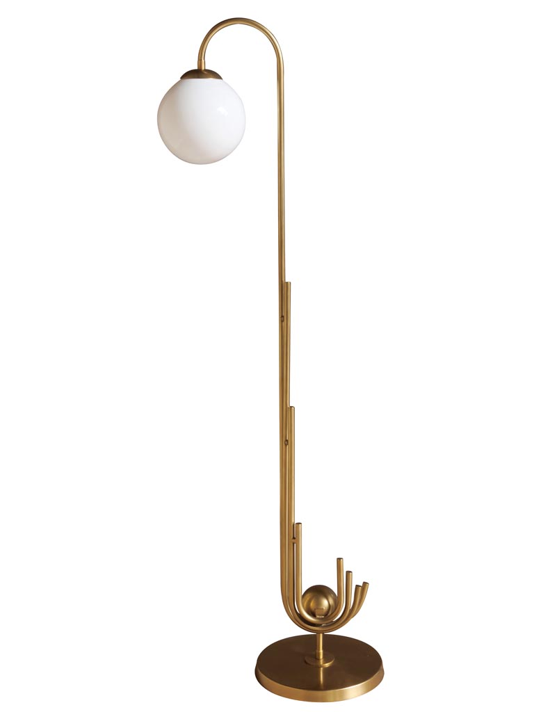 Lampadaire OPALYS Doré | en Arc et Verre Opalin – Image 7