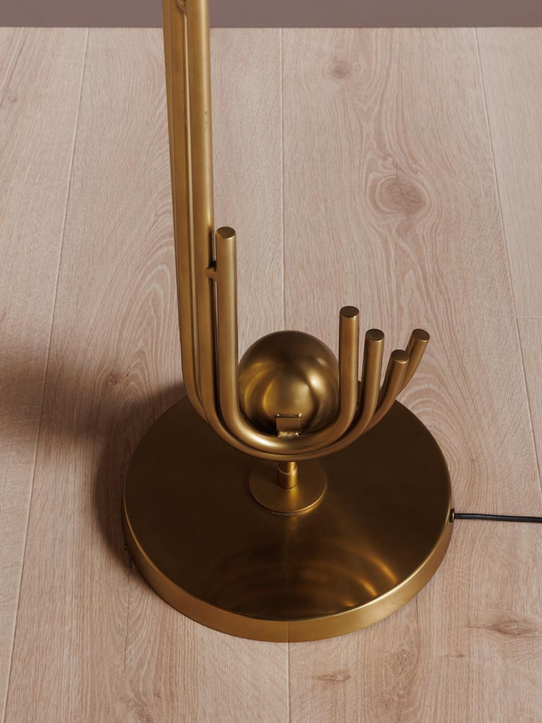 Lampadaire OPALYS Doré | en Arc et Verre Opalin – Image 3
