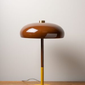 Lampe billie champignon bicolore : jaune moutarde et marron chocolat