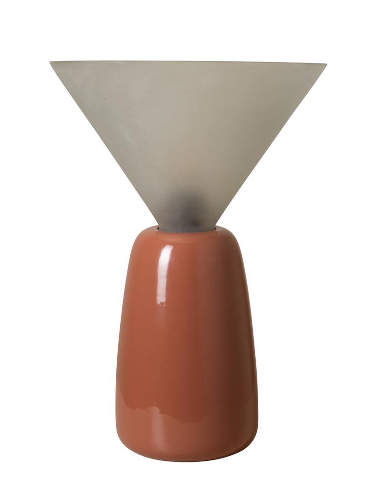 Lampe CORNETT Terracotta | Conique en Métal et Verre dépoli – Image 4