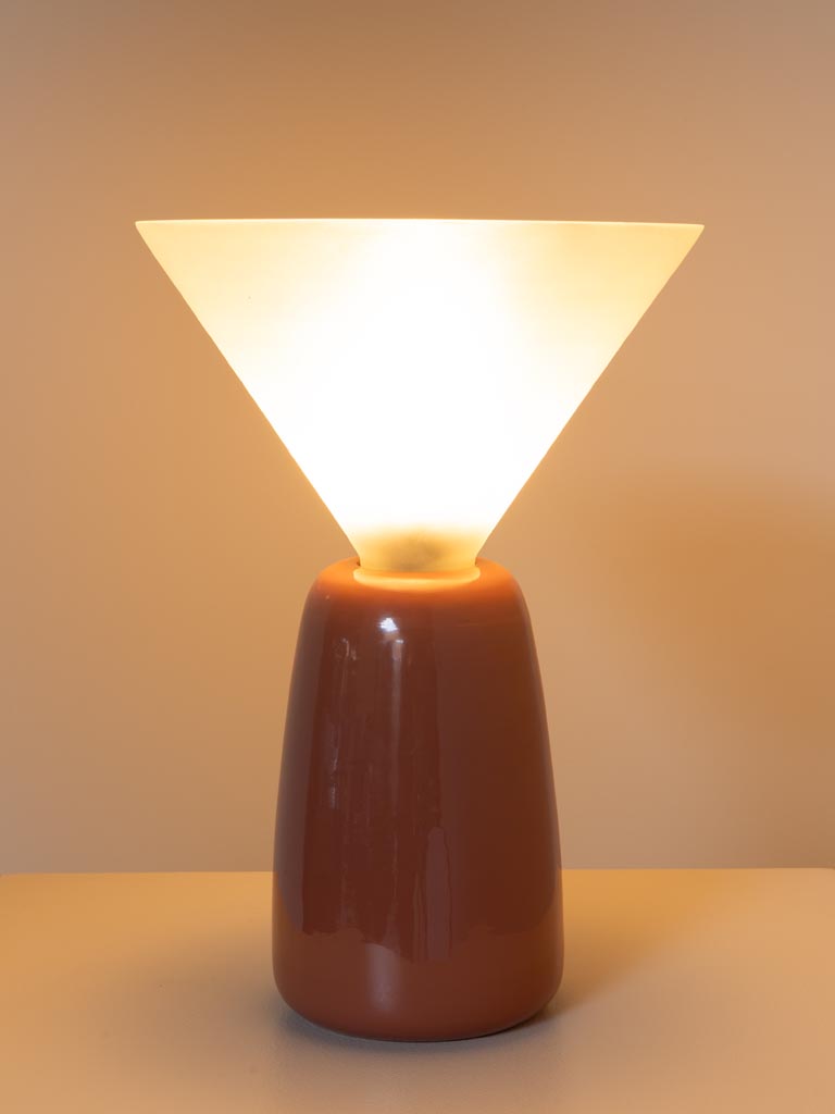Lampe CORNETT Terracotta | Conique en Métal et Verre dépoli – Image 3