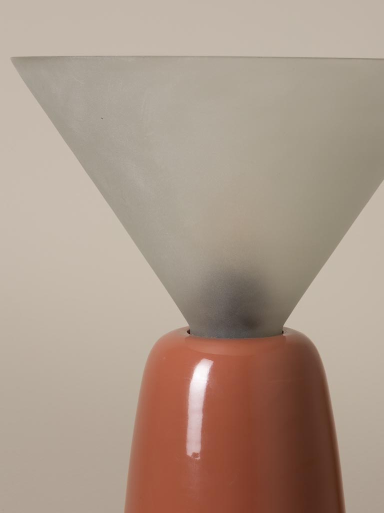 Lampe CORNETT Terracotta | Conique en Métal et Verre dépoli – Image 2