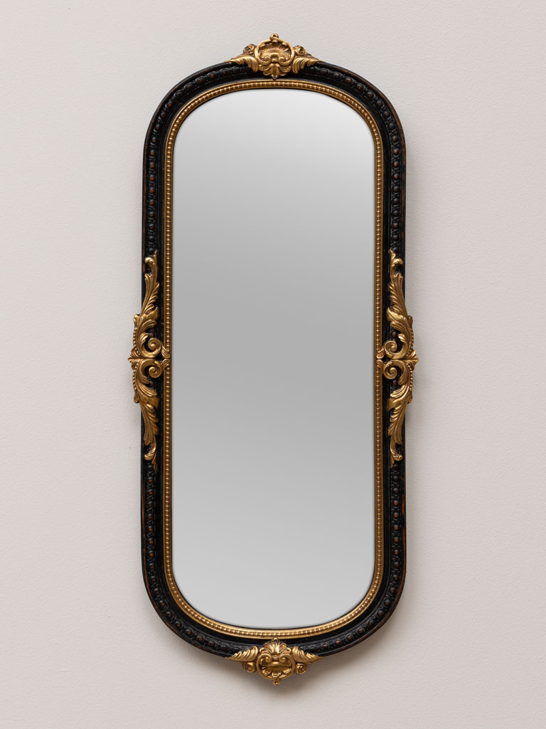 Miroir CLASSICA noir et moulure or