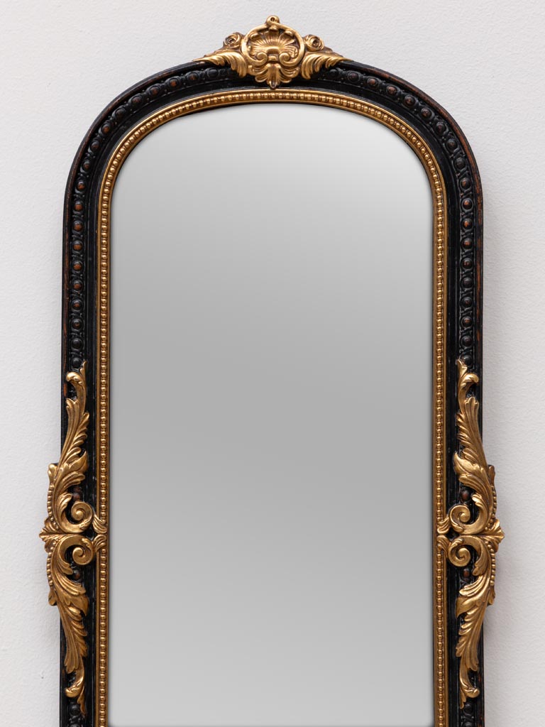Miroir CLASSICA Ovale | Noir & Moulure Or – Image 3