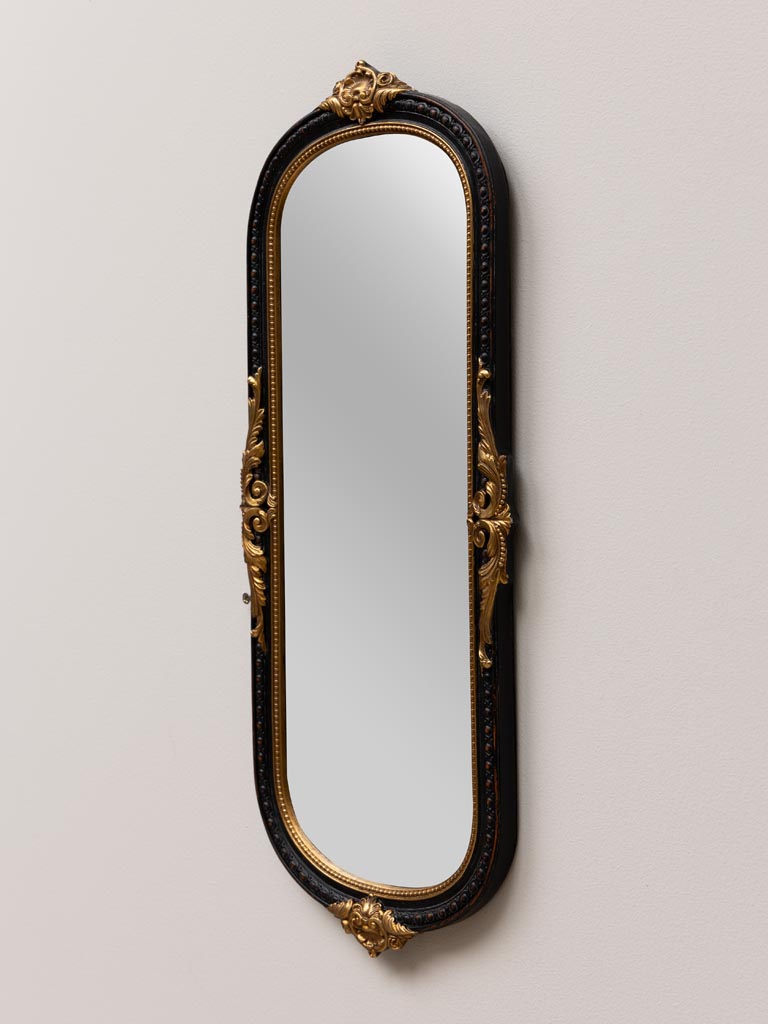 Miroir CLASSICA Ovale | Noir & Moulure Or – Image 2