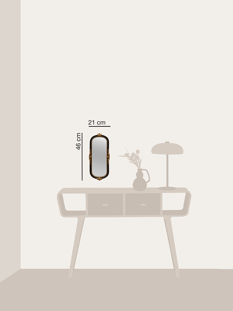 Miroir CLASSICA Ovale | Noir & Moulure Or – Image 5