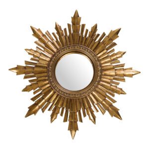 miroir nova dorée en résine et verre grand modèle