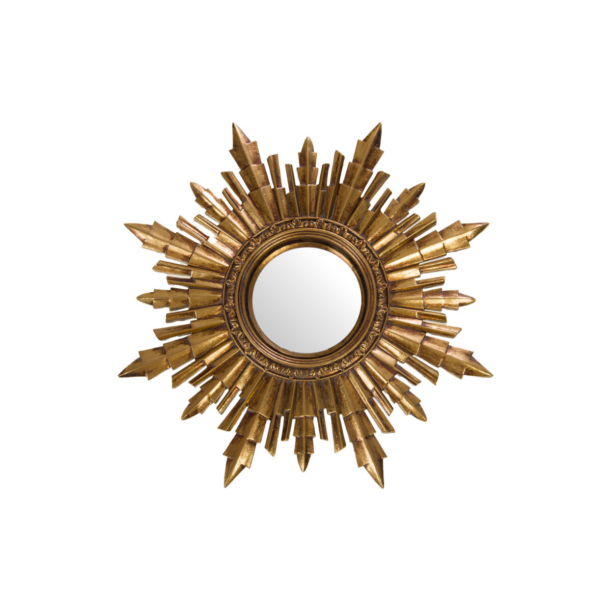 miroir nova dorée en résine et verre petit modèle