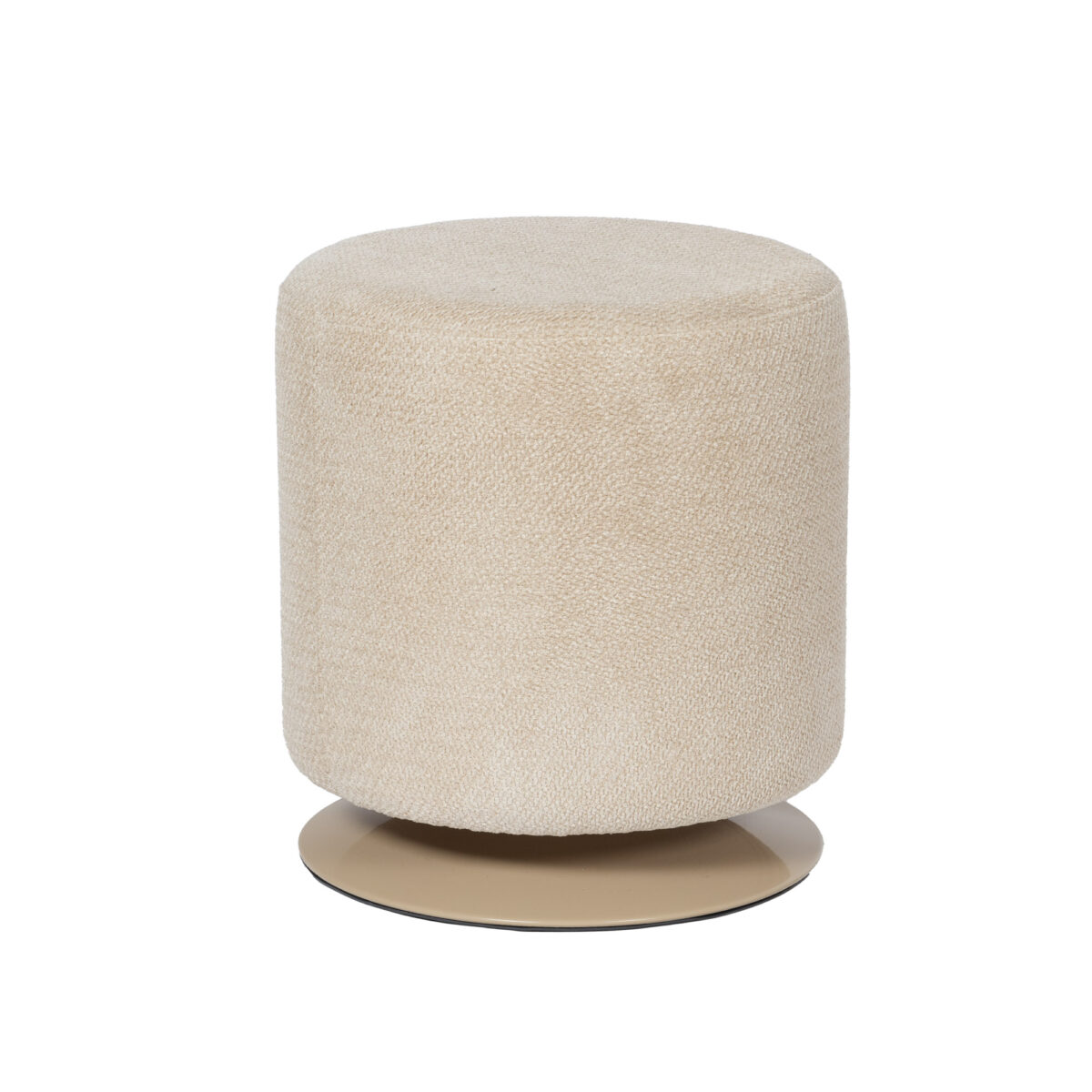 Pouf TWISTY beige en tissu texturé sur fond blanc