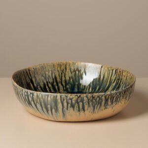 Saladier bleu intense en céramique émaillée