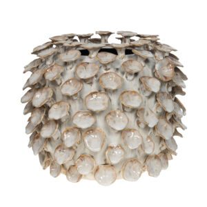 Vase BARBOTINE Champignon en céramique émaillée crème