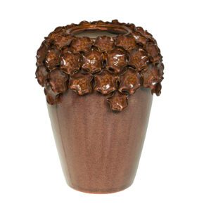 Vase FEOLIA en céramique émaillée marron